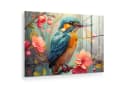 MuchoWow Acrylglasbild Eisvogel Blumen Motiv Bild 2