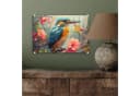 MuchoWow Acrylglasbild Eisvogel Blumen Motiv Bild 4