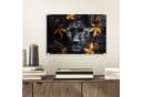 MuchoWow Acrylglasbild Schwarzer Panther mit Blumen und Gold Bild 1
