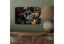 MuchoWow Acrylglasbild Schwarzer Panther mit Blumen und Gold Bild 4