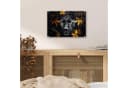 MuchoWow Acrylglasbild Schwarzer Panther mit Blumen und Gold Bild 5