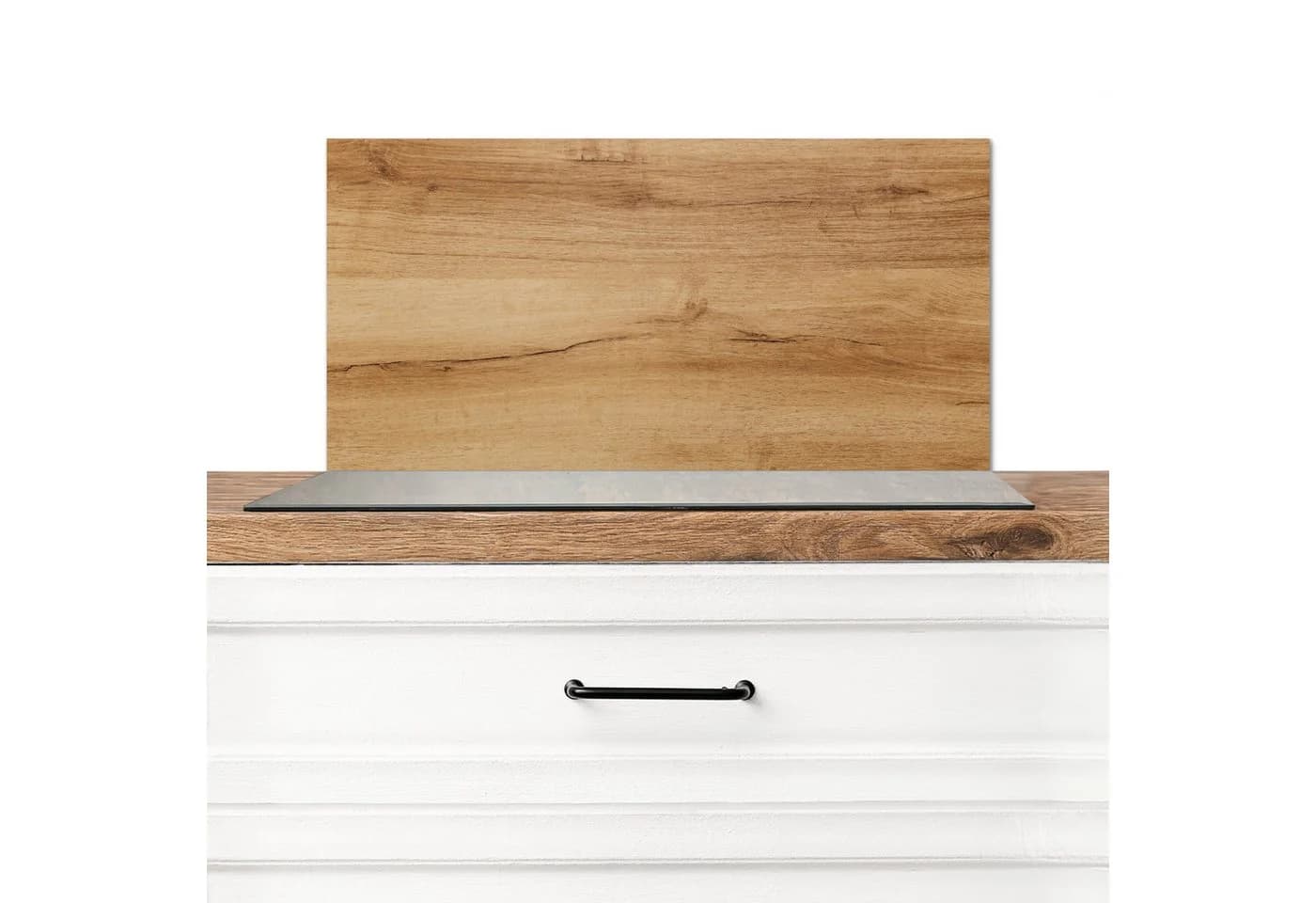 KitchenYeah Küchenrückwand Holzoptik Braun Aluminium Spritzschutz - Bild 2