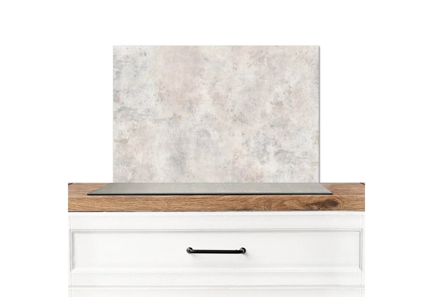 KitchenYeah Küchenrückwand Spritzschutz Beton Grau Weiß Aluminium - Bild 2
