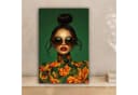 OneMillionCanvasses® Leinwandbild Frau Grün Modern Abstrakt Bild 1