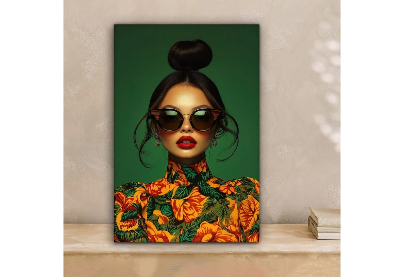 OneMillionCanvasses® Leinwandbild Frau Grün Modern Abstrakt