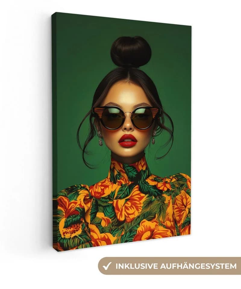 OneMillionCanvasses® Leinwandbild Frau Grün Modern Abstrakt - Bild 2