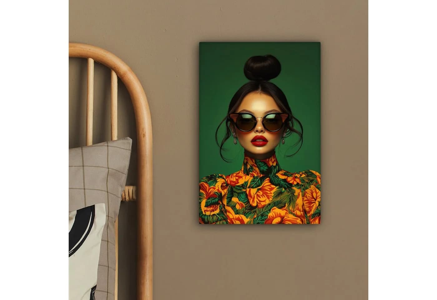 OneMillionCanvasses® Leinwandbild Frau Grün Modern Abstrakt - Bild 4