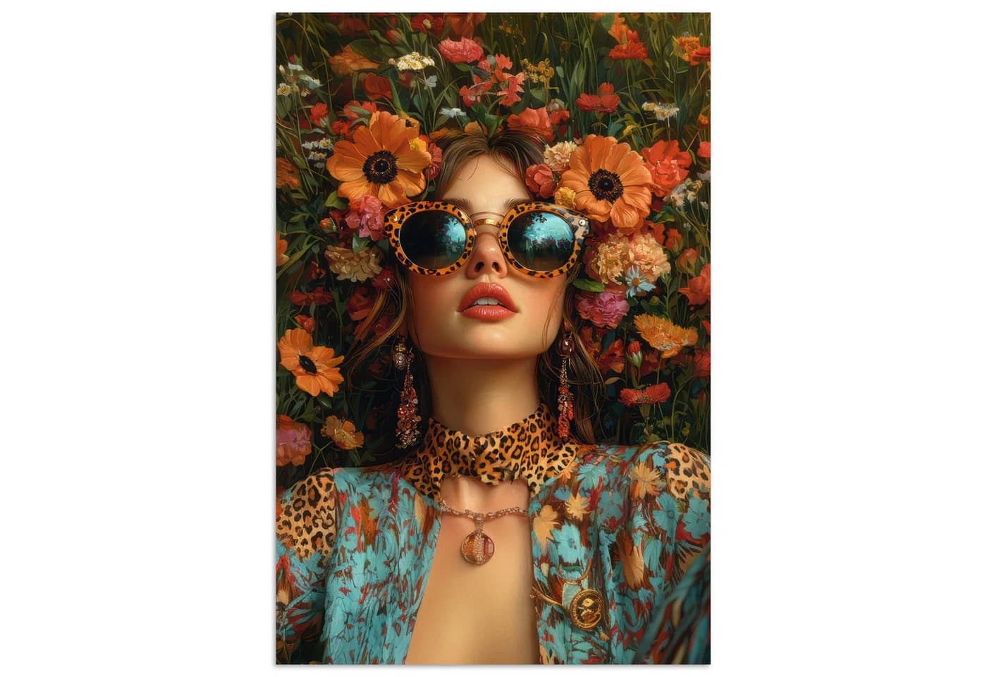 MuchoWow Poster Frau Blumen Modern Bunt - Bild 2