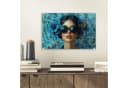 MuchoWow Acrylglasbild Frau Blumen Schmetterlinge Blau Modern Bild 1