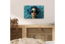 MuchoWow Acrylglasbild Frau Blumen Schmetterlinge Blau Modern Bild 5