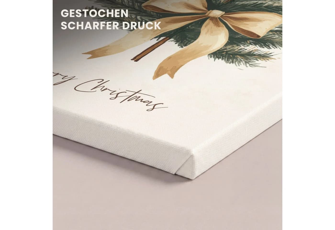 OneMillionCanvasses® Leinwandbild Weihnachtsbaum Beige Gold - Bild 3