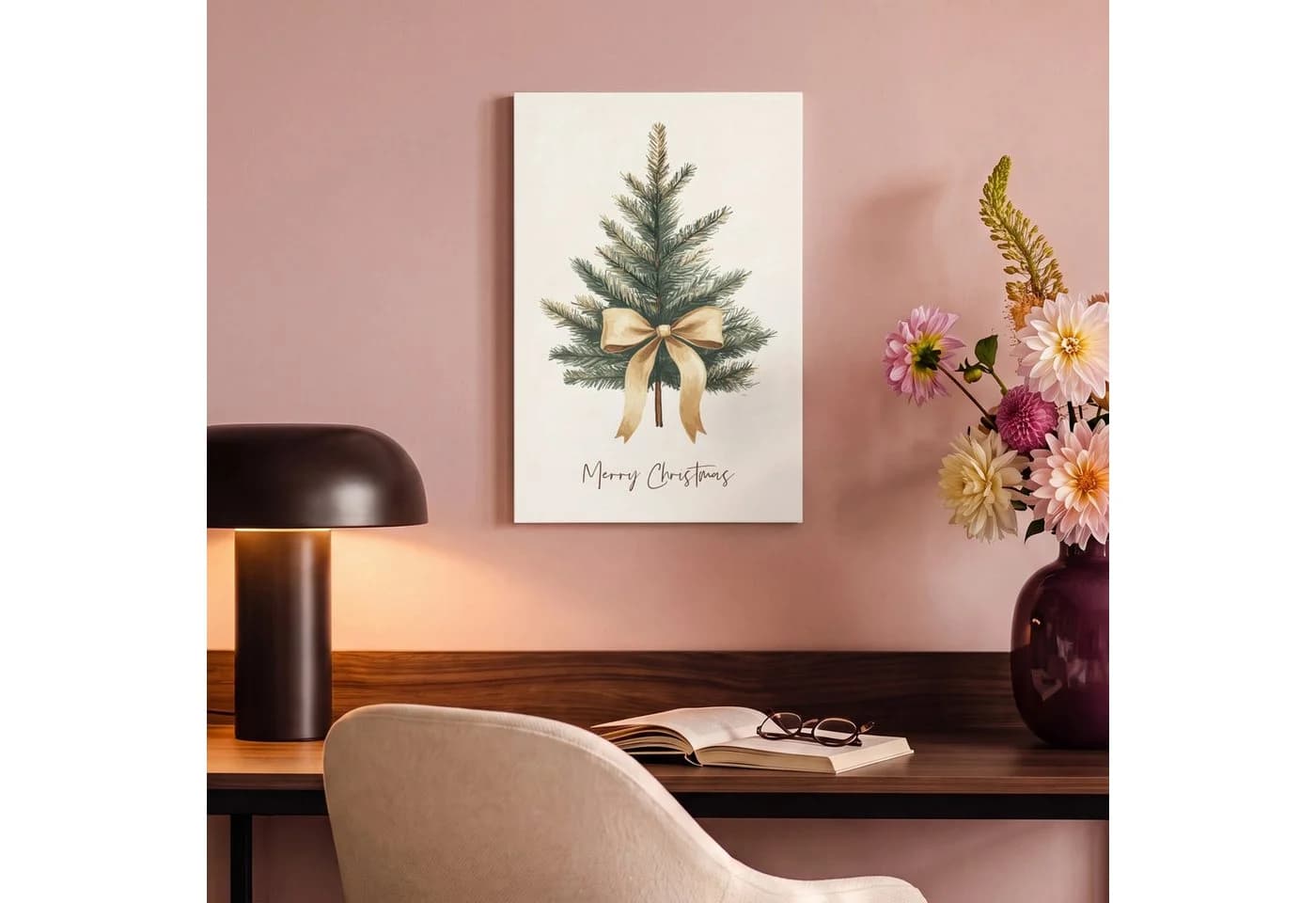 OneMillionCanvasses® Leinwandbild Weihnachtsbaum Beige Gold - Bild 4