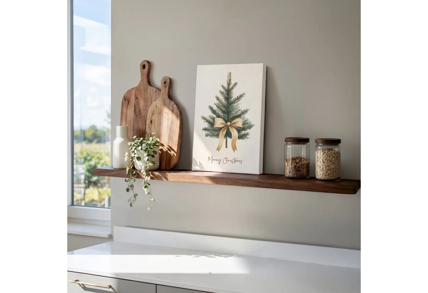 OneMillionCanvasses® Leinwandbild Weihnachtsbaum Beige Gold - Bild 5
