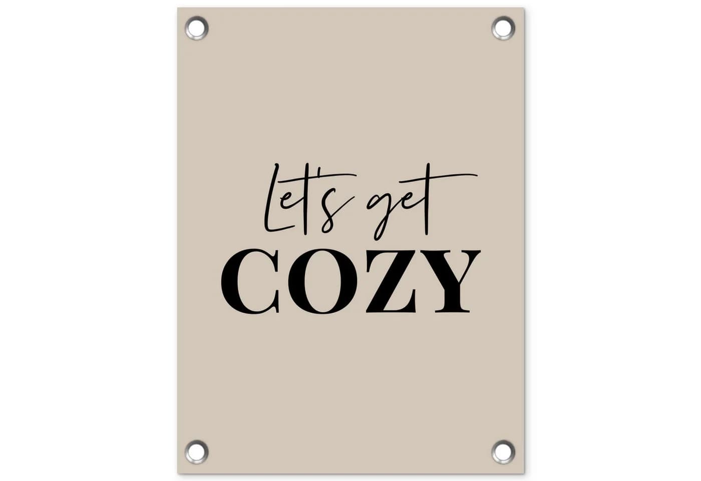 OnlyWow Gartenposter Beige Winter Zitat PVC - Bild 2