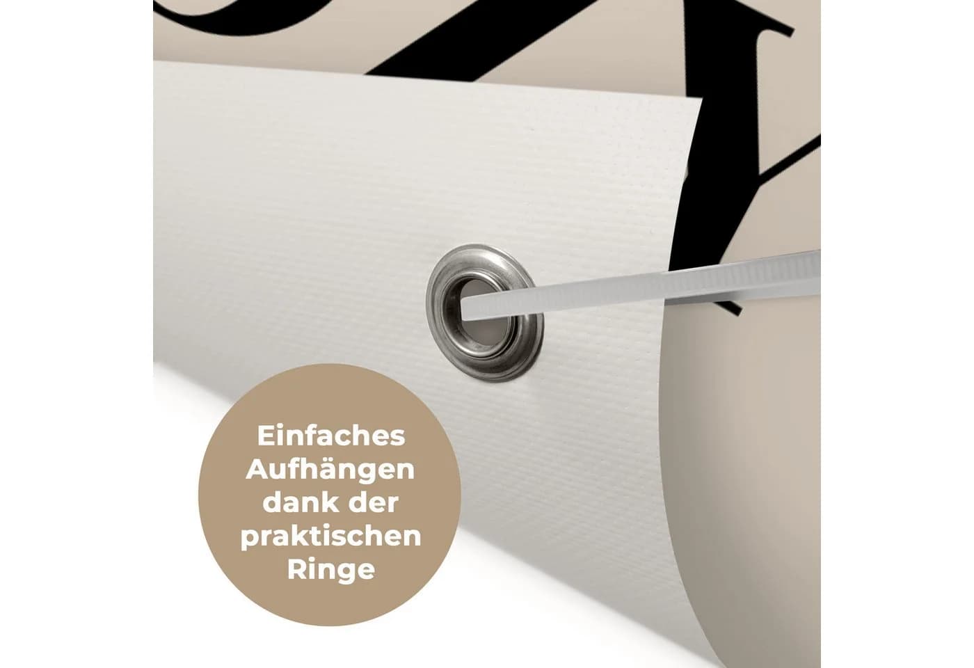 OnlyWow Gartenposter Beige Winter Zitat PVC - Bild 5