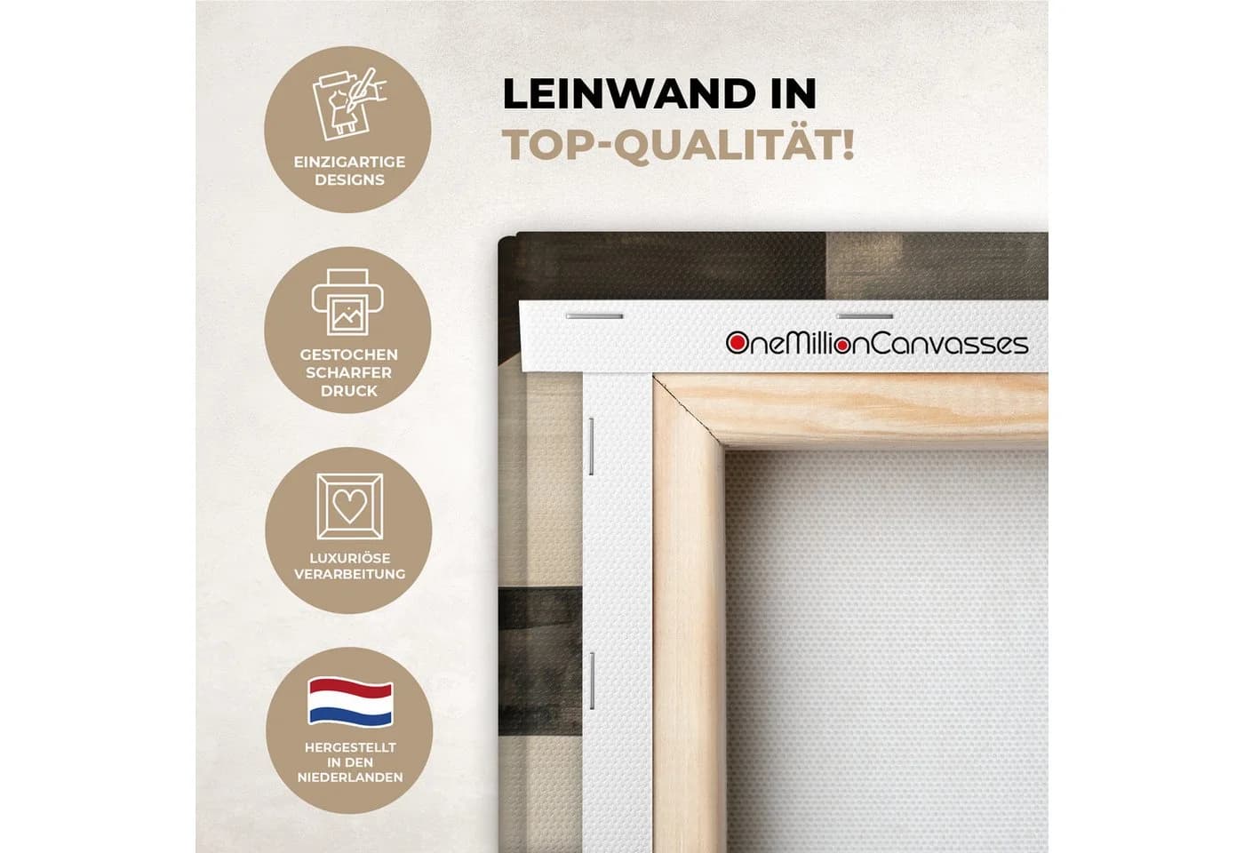 OneMillionCanvasses® Leinwandbild Abstrakt Gold Grau Geometrisch - Bild 3
