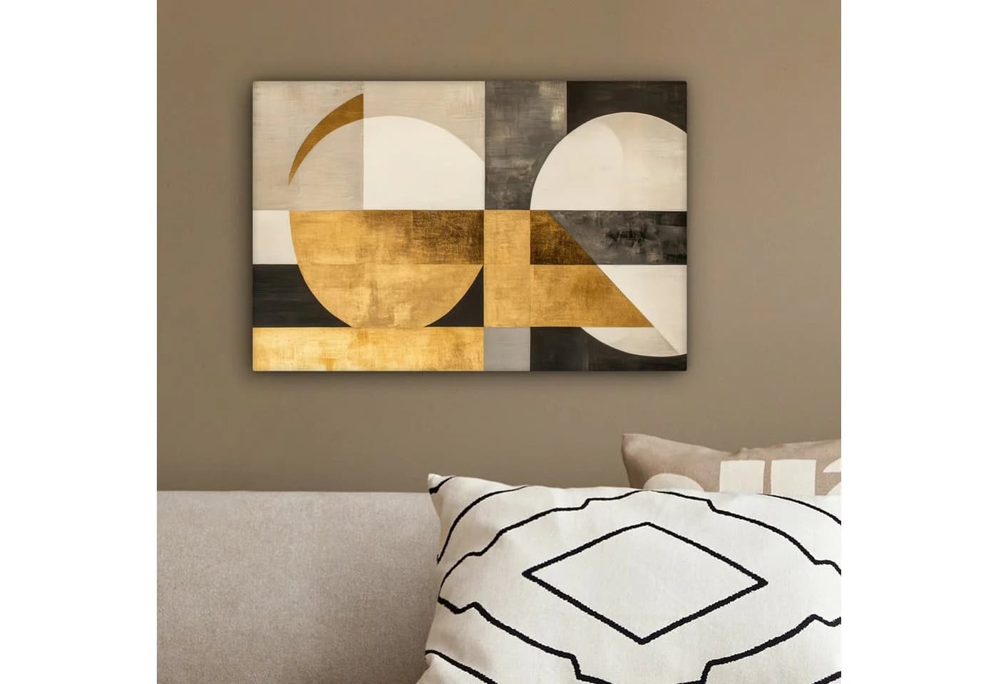 OneMillionCanvasses® Leinwandbild Abstrakt Gold Grau Geometrisch - Bild 4