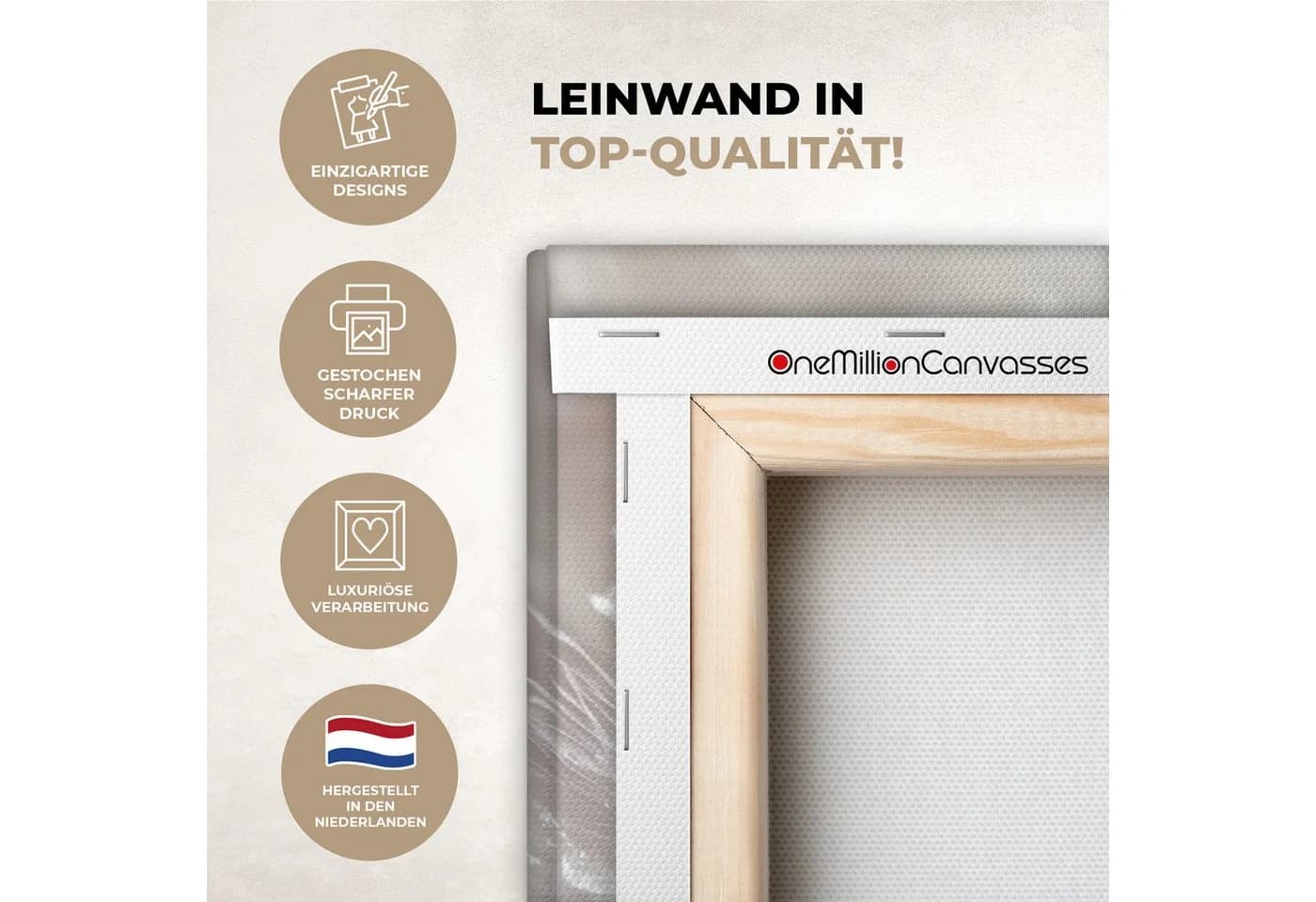OneMillionCanvasses® Leinwandbild Abstrakt Weiß Blume - Bild 3