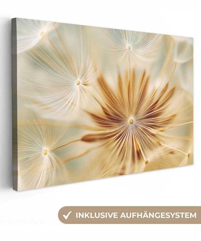 OneMillionCanvasses® Leinwandbild Löwenzahn Beige Abstrakt Modern - Bild 2