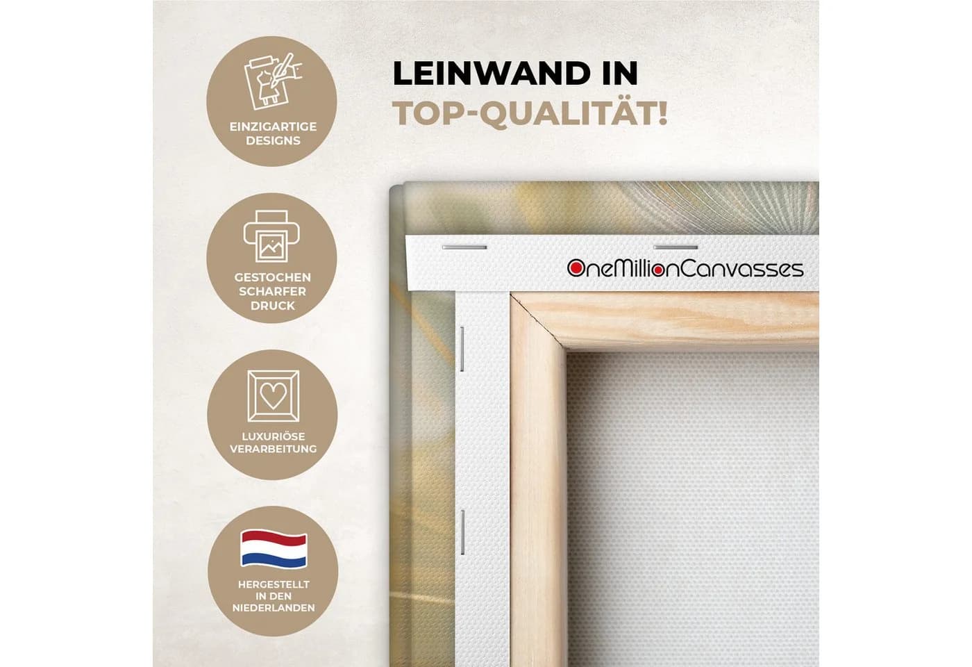 OneMillionCanvasses® Leinwandbild Löwenzahn Beige Abstrakt Modern - Bild 3