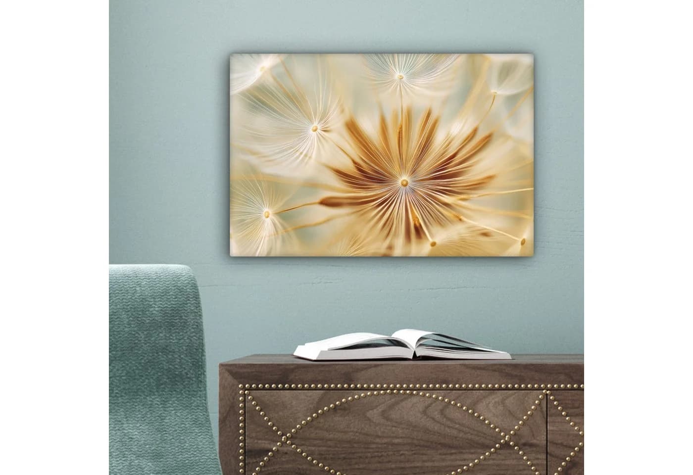 OneMillionCanvasses® Leinwandbild Löwenzahn Beige Abstrakt Modern - Bild 5