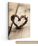 OneMillionCanvasses® Leinwandbild Herz Natur Braun Fotodruck Bild 2