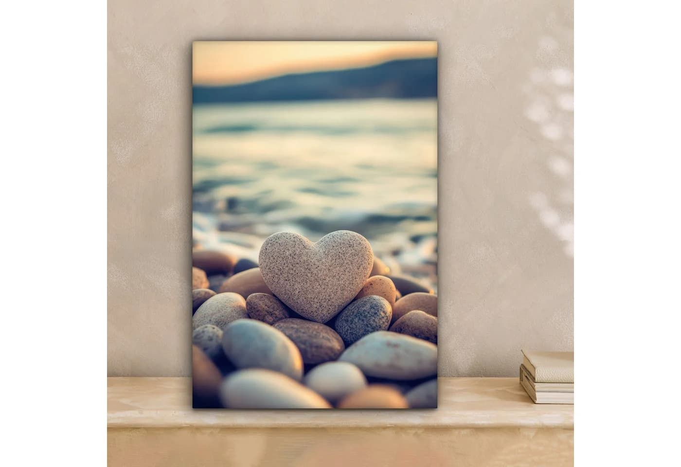 OneMillionCanvasses® Leinwandbild Herz - Steine - Natur - Kieselsteine - Zen - Kieselsteine, Fotodruck