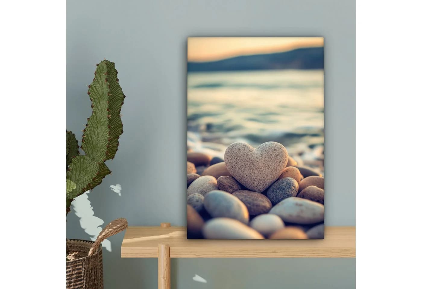 OneMillionCanvasses® Leinwandbild Herz - Steine - Natur - Kieselsteine - Zen - Kieselsteine, Fotodruck - Bild 5