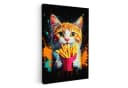 OneMillionCanvasses® Leinwandbild Katze - Essen - Pommes frites - Graffiti - Abstrakt Bild 2