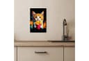 OneMillionCanvasses® Leinwandbild Katze - Essen - Pommes frites - Graffiti - Abstrakt Bild 3