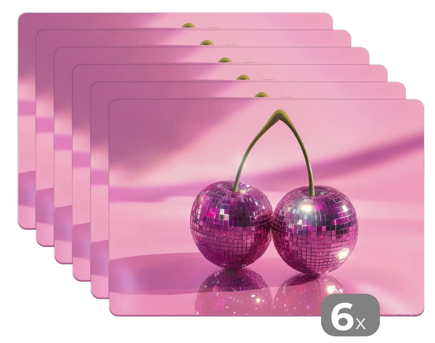 MuchoWow Platzset Glitzer Rosa 6-tlg. Vinyl Tischset - Bild 2