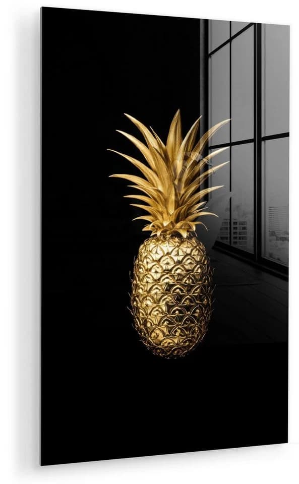 MuchoWow Acrylglasbild Ananas Schwarz Gold Luxus - Bild 2