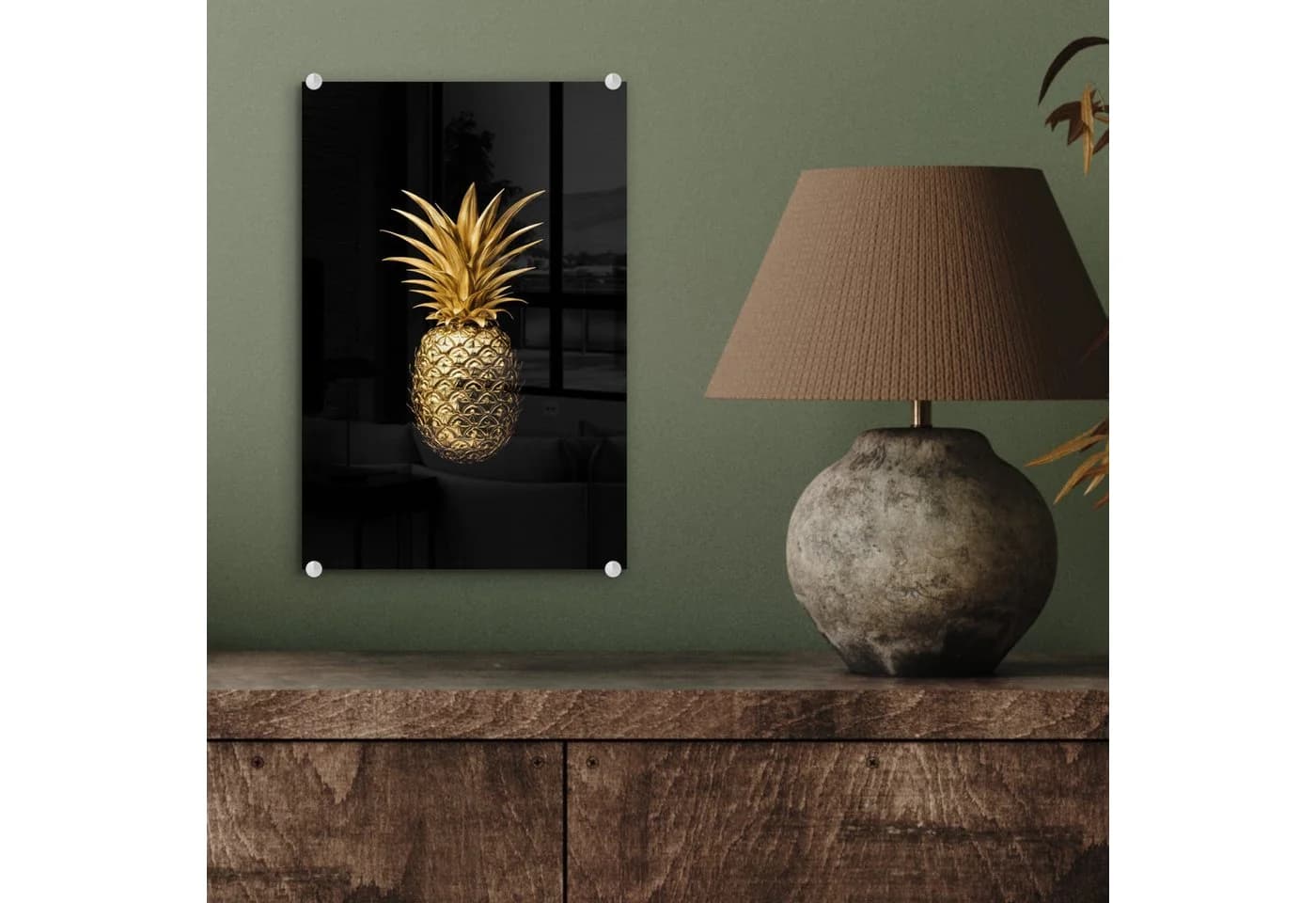 MuchoWow Acrylglasbild Ananas Schwarz Gold Luxus - Bild 4