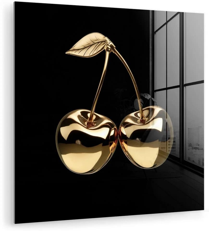 MuchoWow Acrylglasbild Kirsche Schwarz Gold - Bild 2