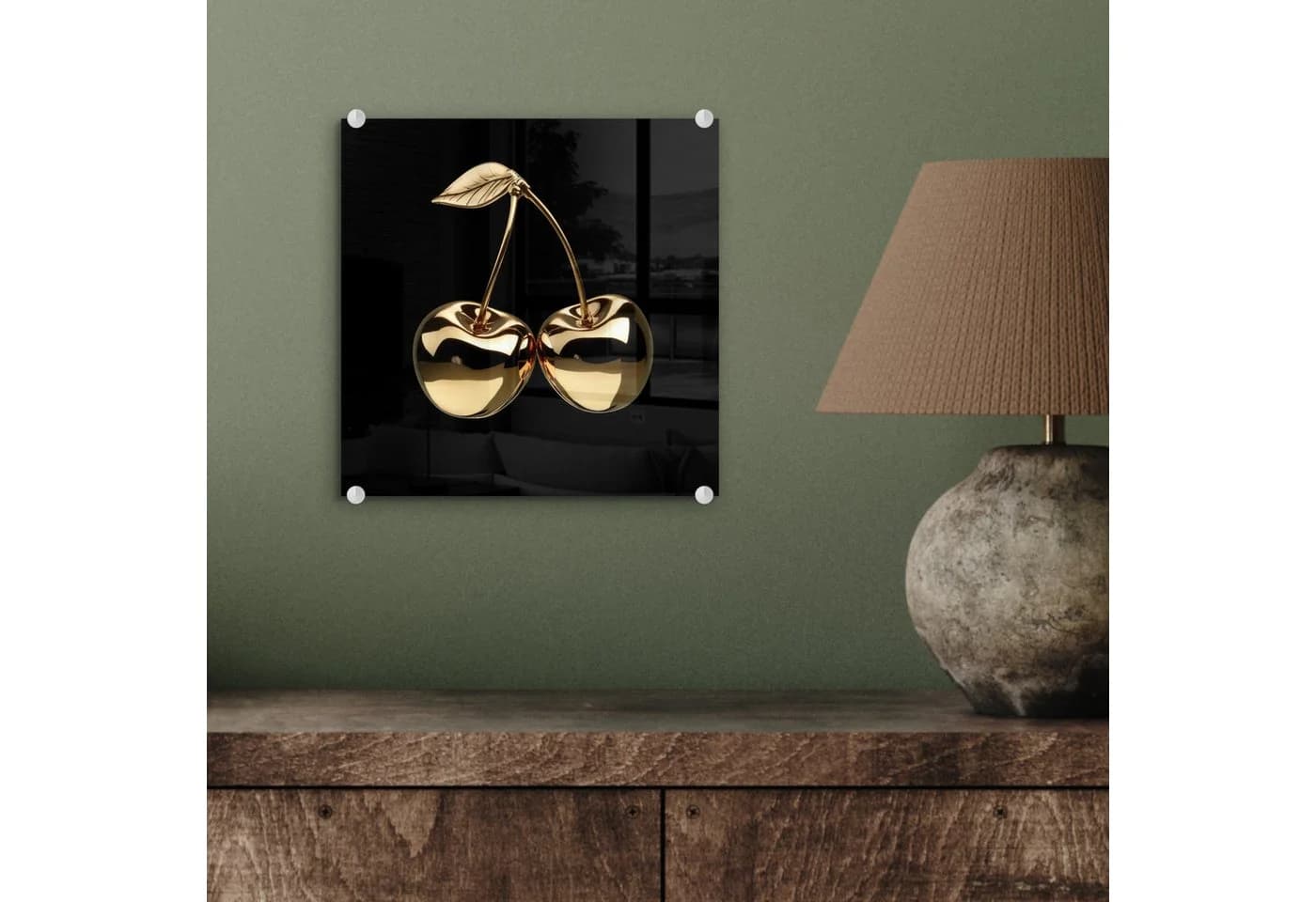 MuchoWow Acrylglasbild Kirsche Schwarz Gold - Bild 4