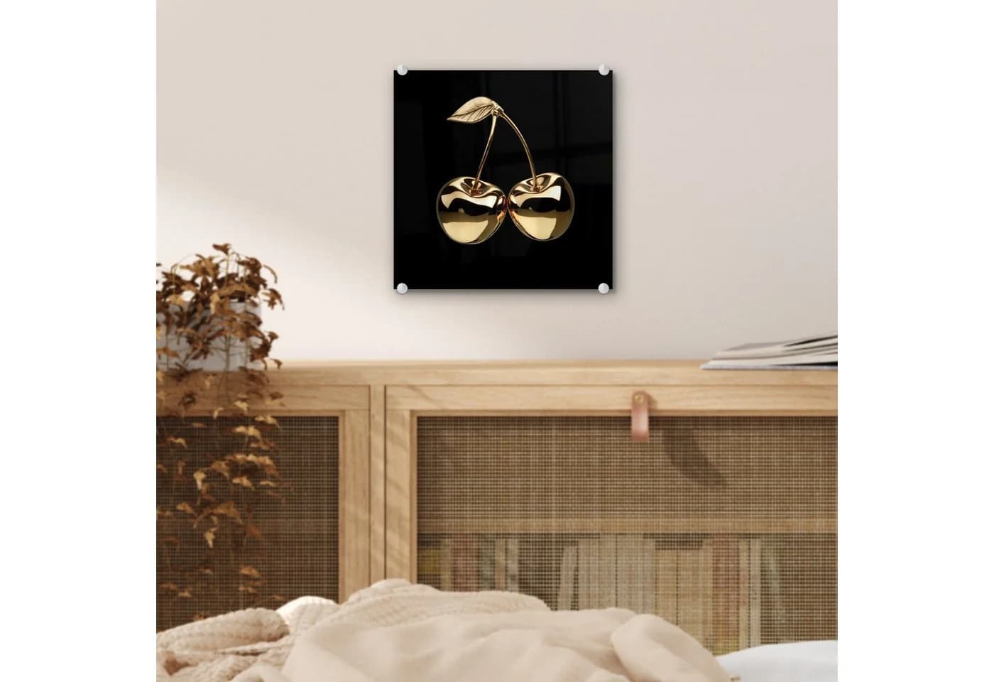 MuchoWow Acrylglasbild Kirsche Schwarz Gold - Bild 5