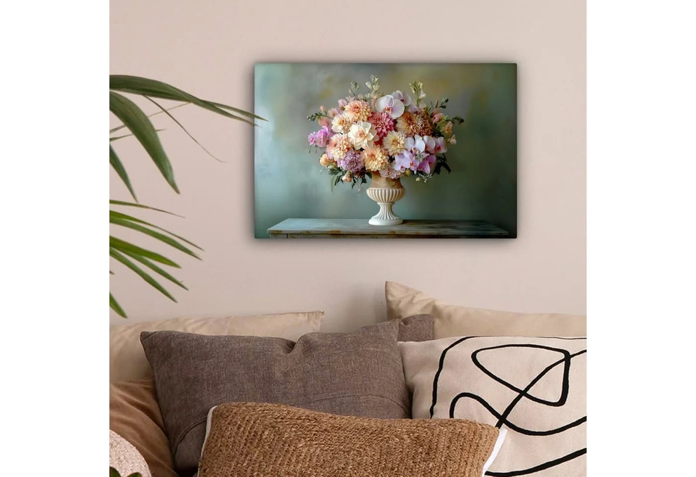 OneMillionCanvasses Leinwandbild Blumenstrauß Pastell
