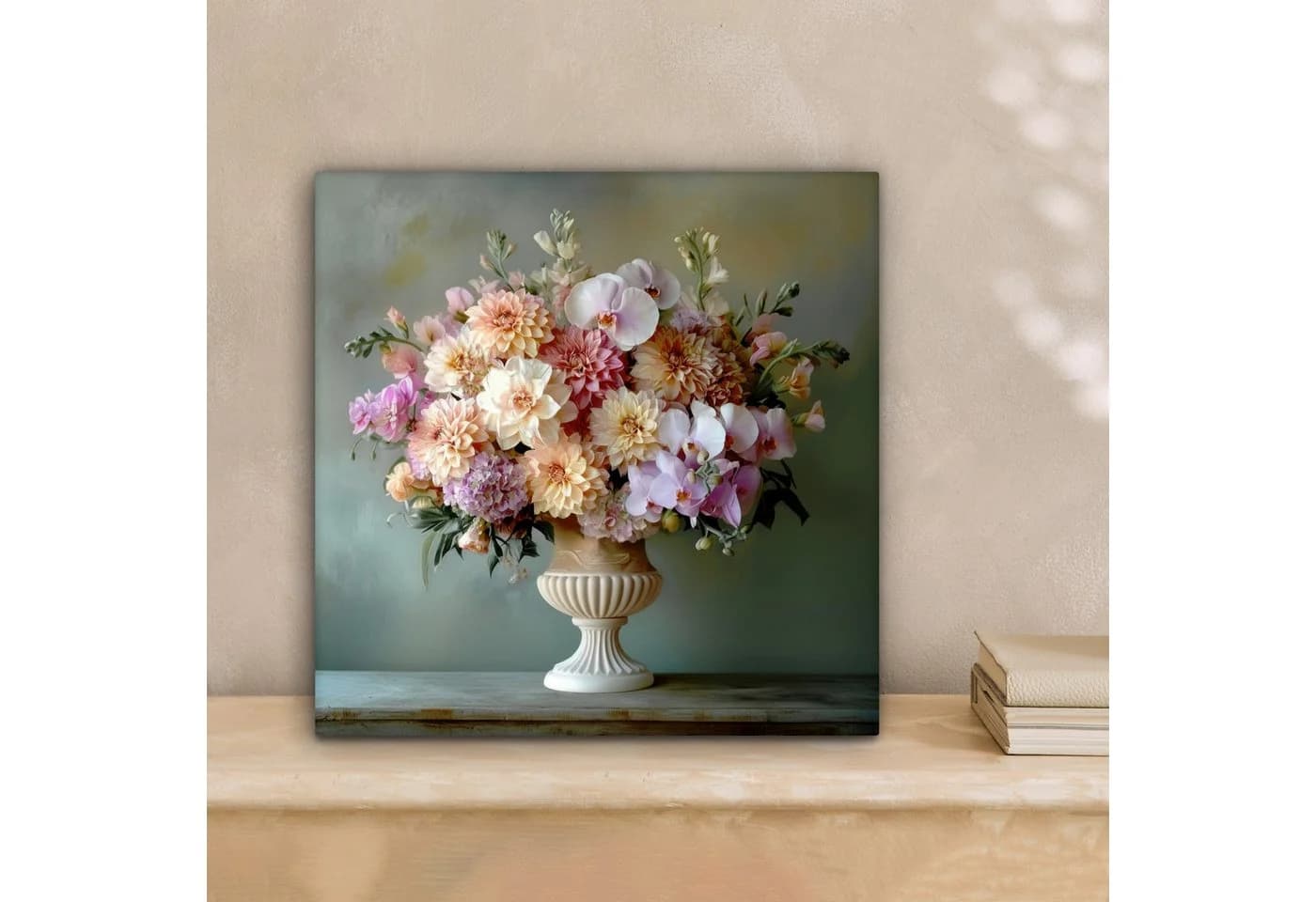 OneMillionCanvasses® Leinwandbild Orchidee Strauß Vase Rosa/Weiß