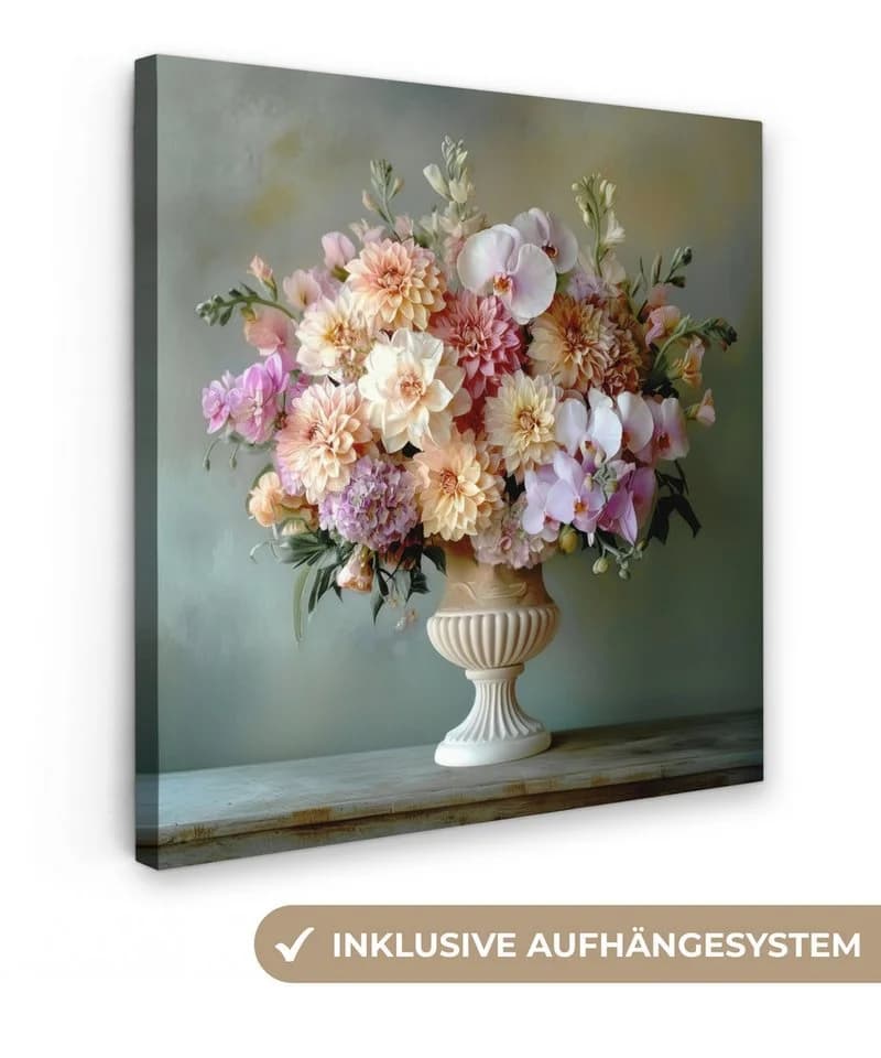 OneMillionCanvasses® Leinwandbild Orchidee Strauß Vase Rosa/Weiß - Bild 2
