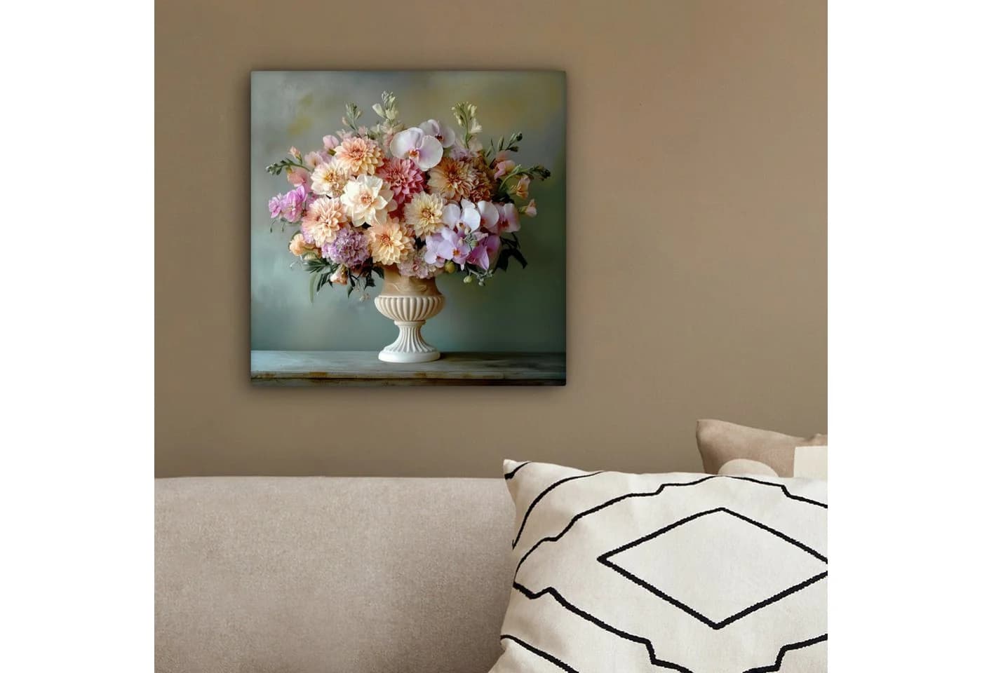 OneMillionCanvasses® Leinwandbild Orchidee Strauß Vase Rosa/Weiß - Bild 4