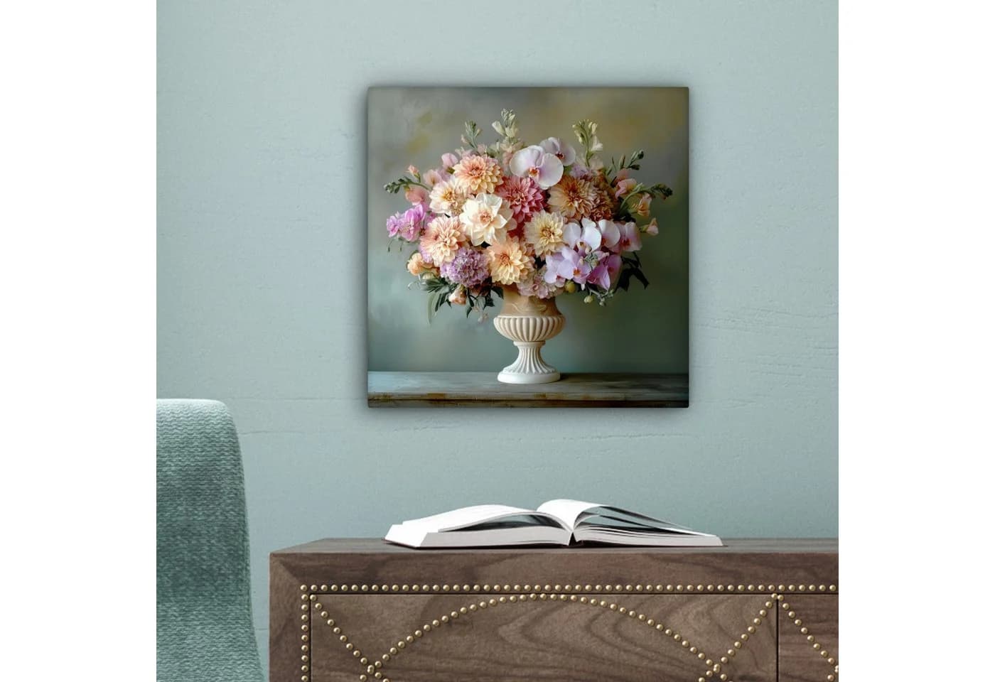 OneMillionCanvasses® Leinwandbild Orchidee Strauß Vase Rosa/Weiß - Bild 5