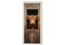 MuchoWow Türtapete Selbstklebend Matt Kuh & Fenster Motiv 75x205 cm Bild 2