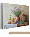 OneMillionCanvasses® Leinwandbild Lavendel - Brot - Stilleben, Fotodruck 30x20 cm Bild 2