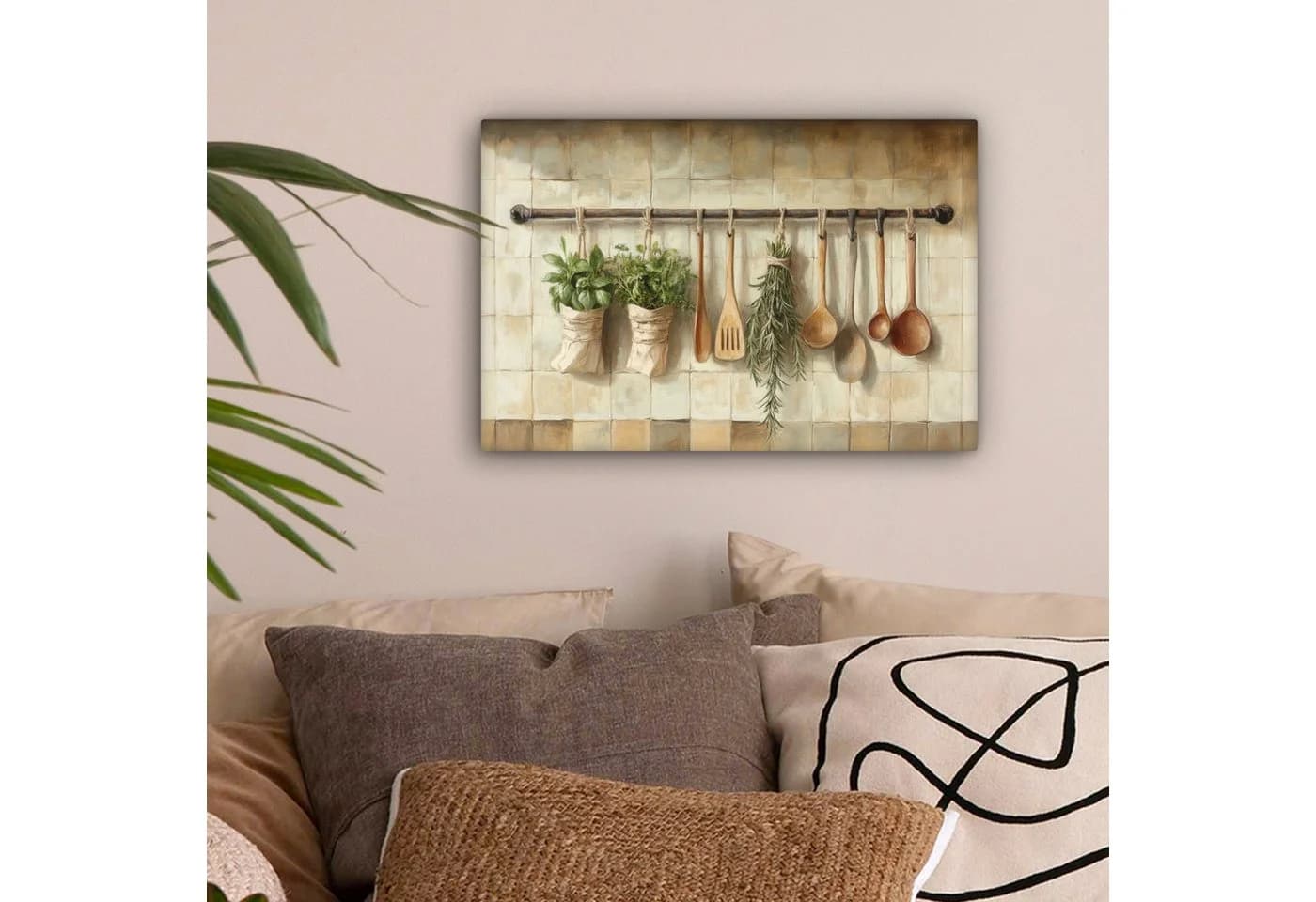 OneMillionCanvasses® Leinwandbild Stilleben Küchengeräte Holzrahmen