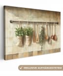 OneMillionCanvasses® Leinwandbild Stilleben Küchengeräte Holzrahmen Bild 2