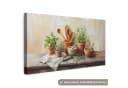 OneMillionCanvasses® Leinwandbild Panorama Töpfe - Kräuter - Holz, Fotodruck Bild 2