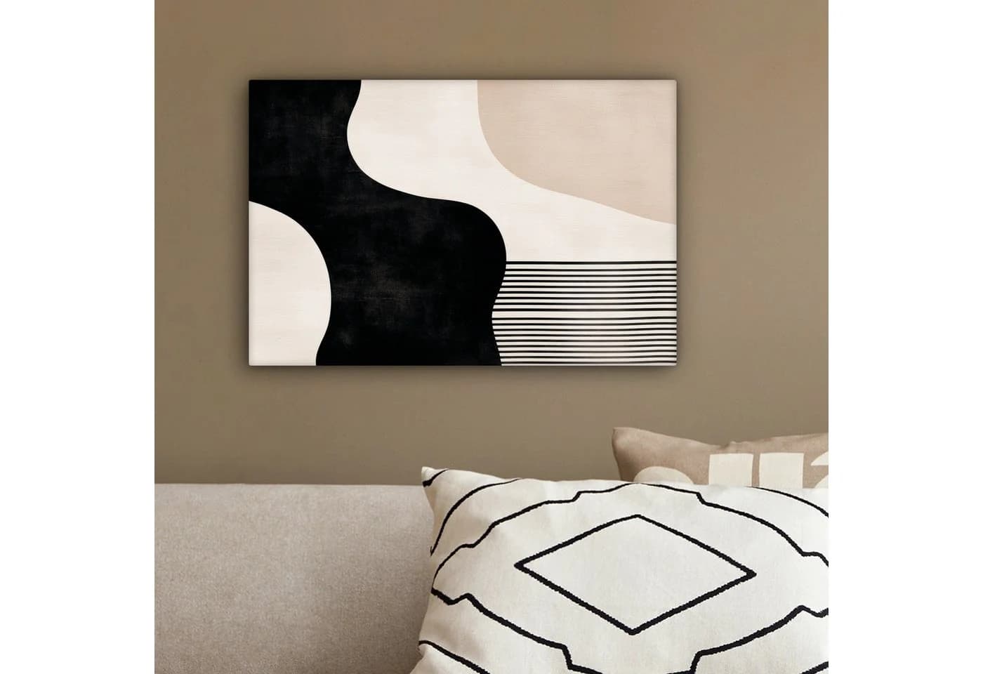 OneMillionCanvasses® Leinwandbild Abstrakt Japandi Beige Modern Fotodruck 30x20 cm - Bild 4