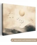 OneMillionCanvasses® Leinwandbild Landschaft Japandi Vogel Fotodruck 30x20 cm Bild 2