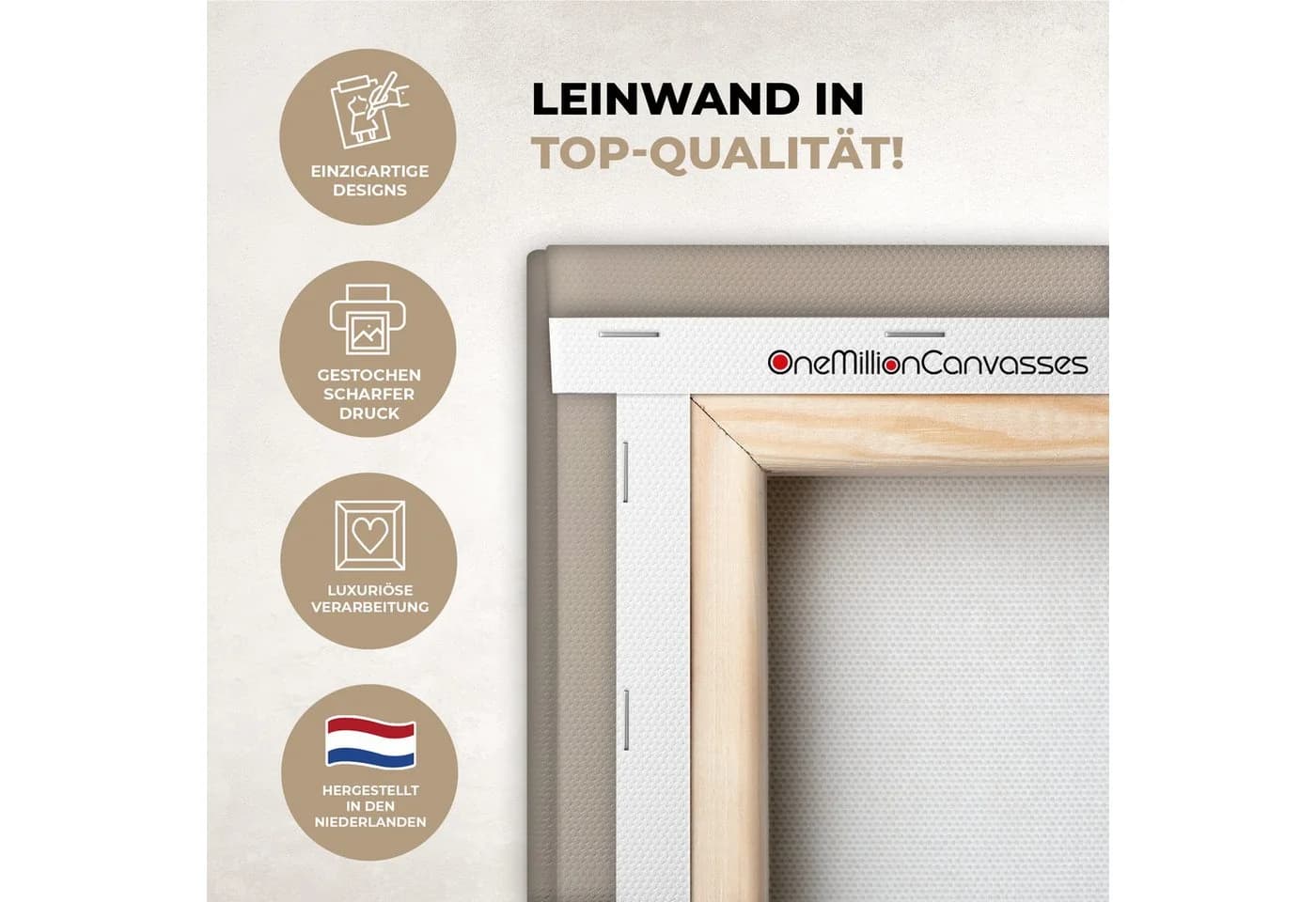 OneMillionCanvasses Leinwandbild Japandi Beige Modern - Bild 3