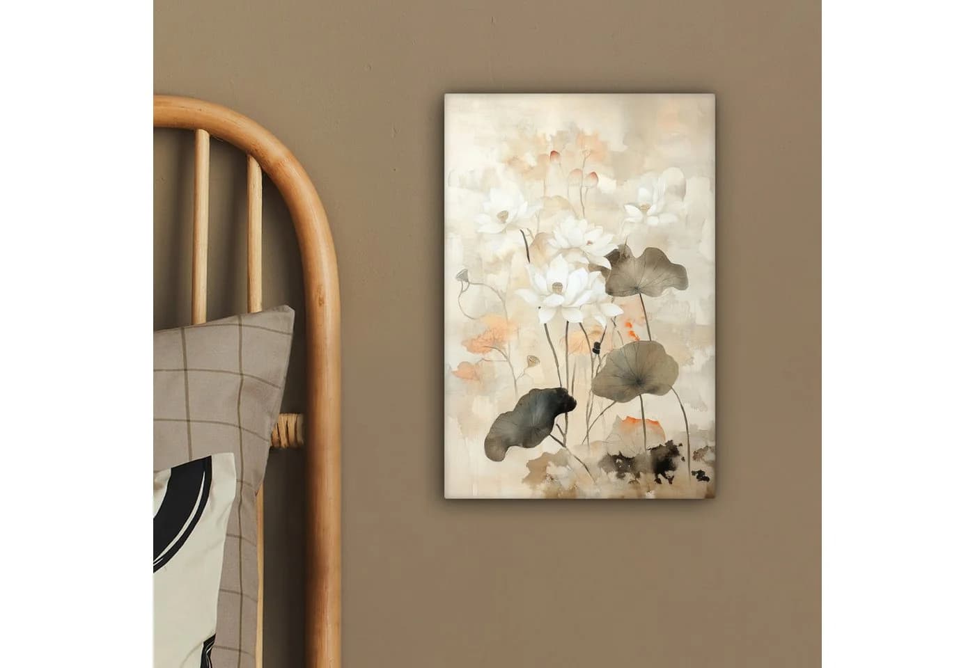 OneMillionCanvasses® Leinwandbild Blumen Japandi Beige/Weiß - Bild 4